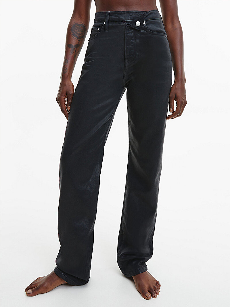 Calvin Klein Siyah Renkli Kadın Yüksek Bel Straight Jean Pantolon
