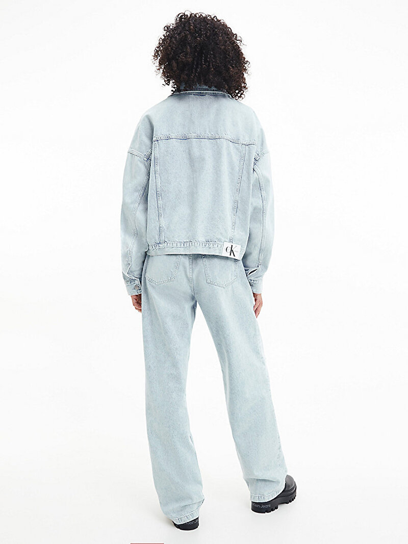 Calvin Klein Mor Renkli Kadın Extrem Oversize Crop Denim Ceket