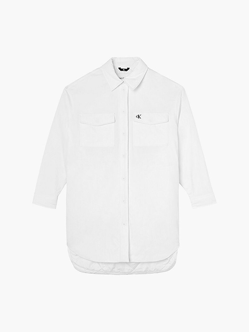 Calvin Klein Beyaz Renkli Kadın Padded Oversized Ceket