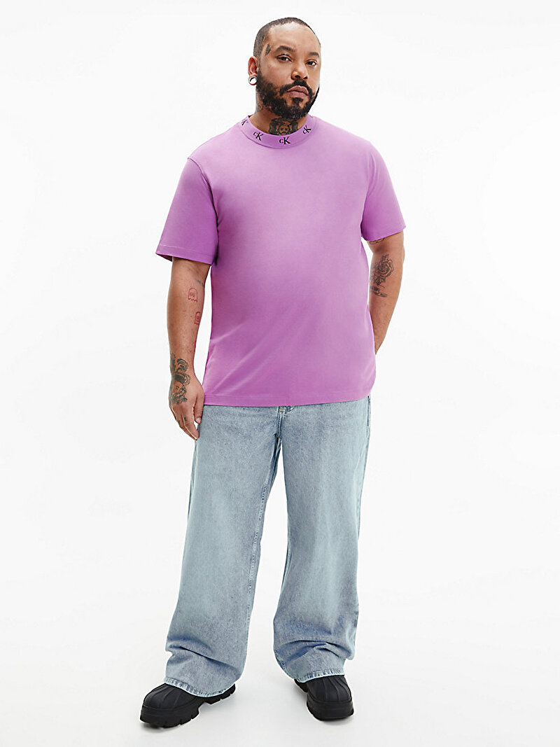 Calvin Klein Mor Renkli Erkek Jakar T-Shirt