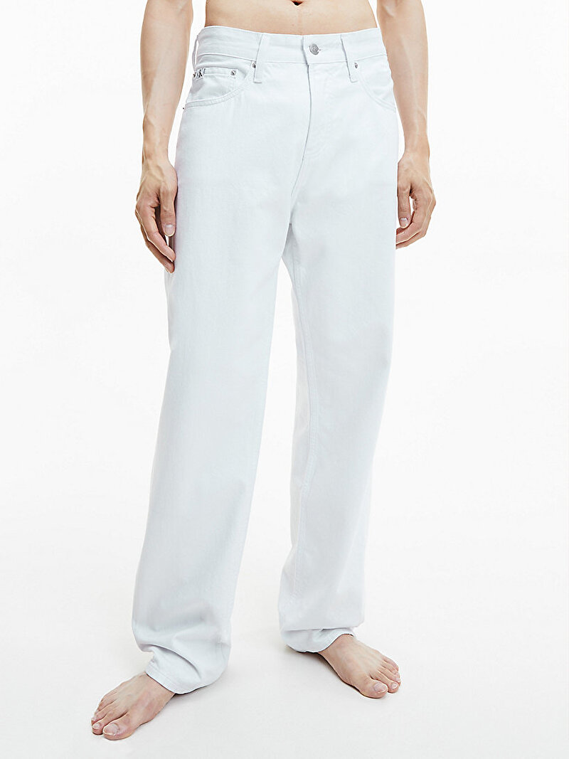 Calvin Klein Beyaz Renkli Erkek 90S Straight Jean Pantolon