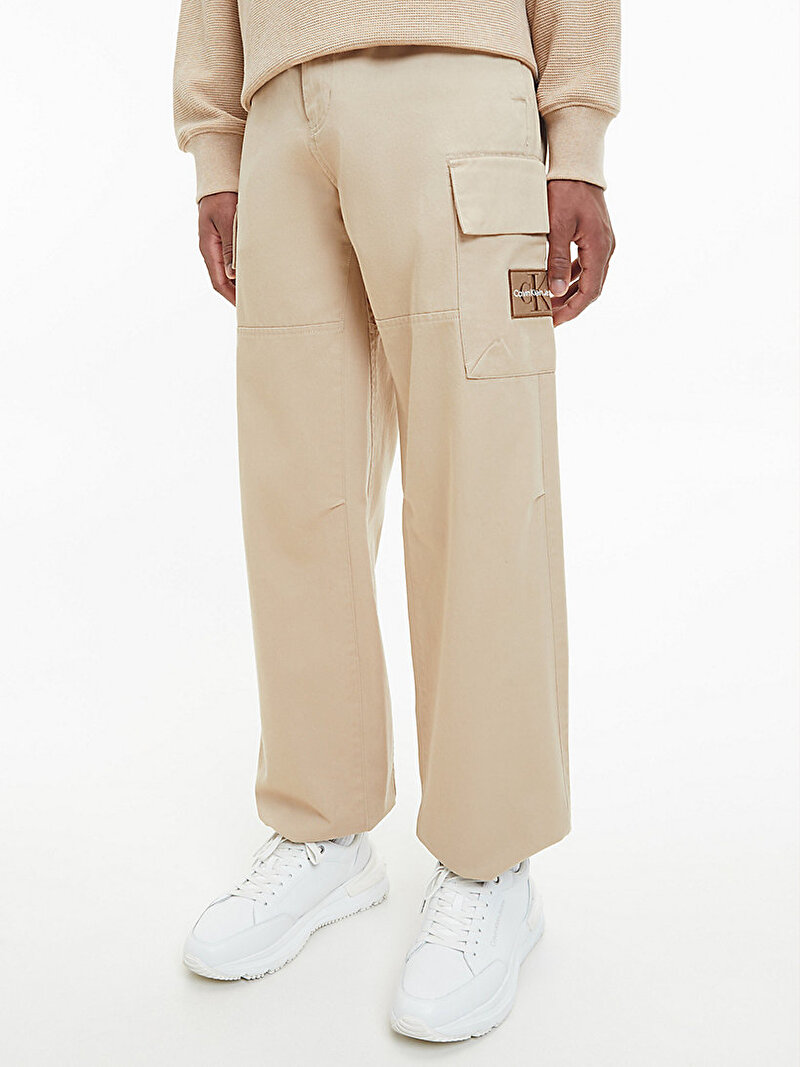 Calvin Klein Kahverengi Renkli Erkek Badge Woven Cargo Pantolon