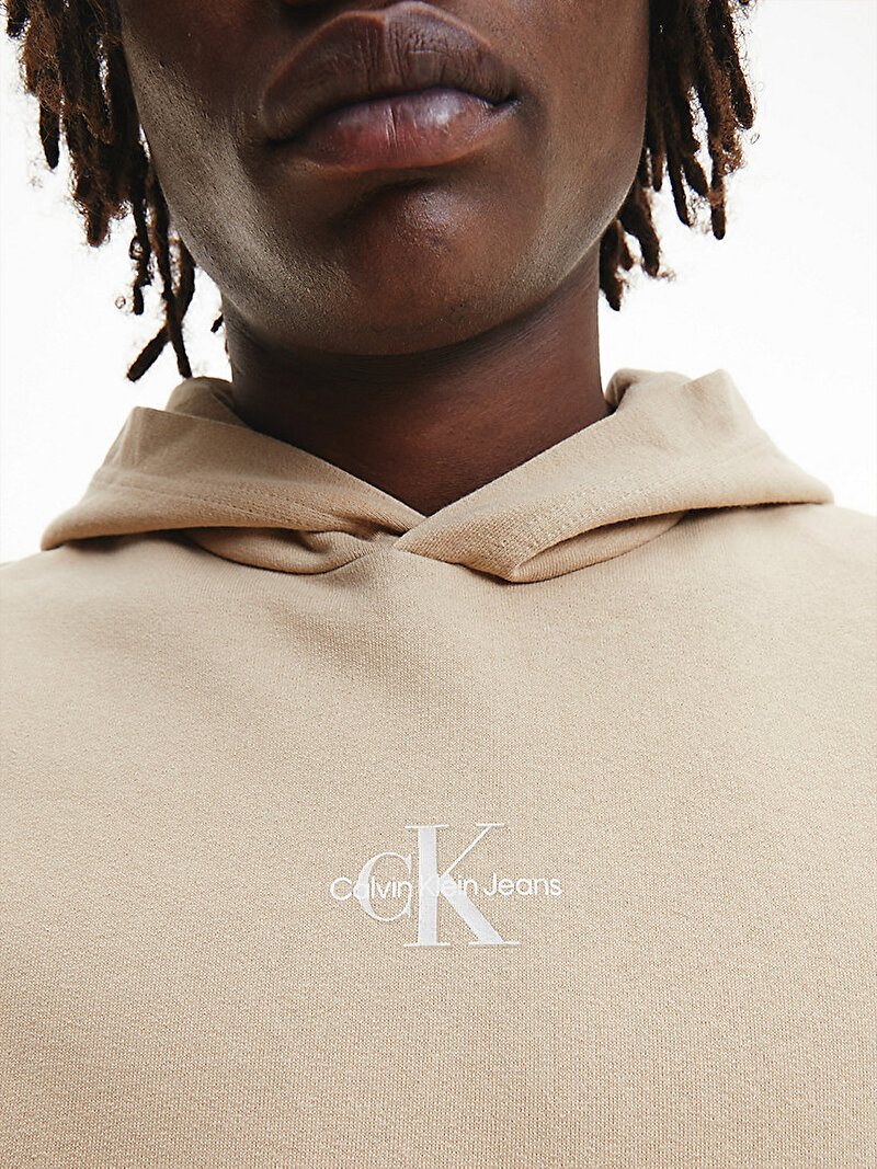 Calvin Klein Kahverengi Renkli Erkek Archival Monologo Hoodie Sweatshirt