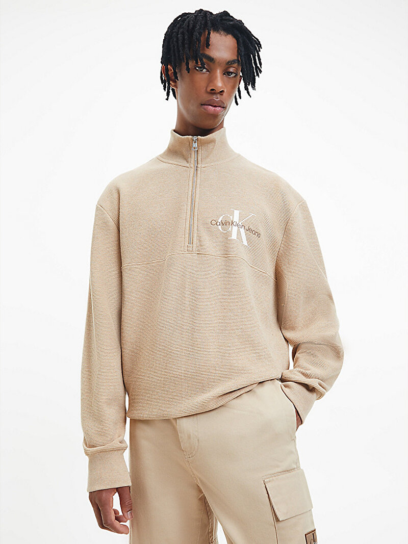 Erkek Monologo Waffle Sweatshirt