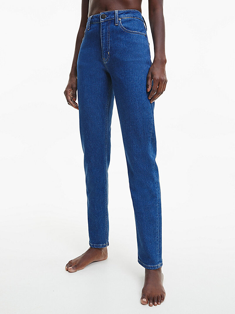 Calvin Klein Mavi Renkli Kadın MR Slim Soft Mid Jean Pantolon