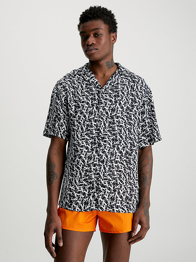Calvin Klein Siyah Renkli Erkek Resort Print Gömlek