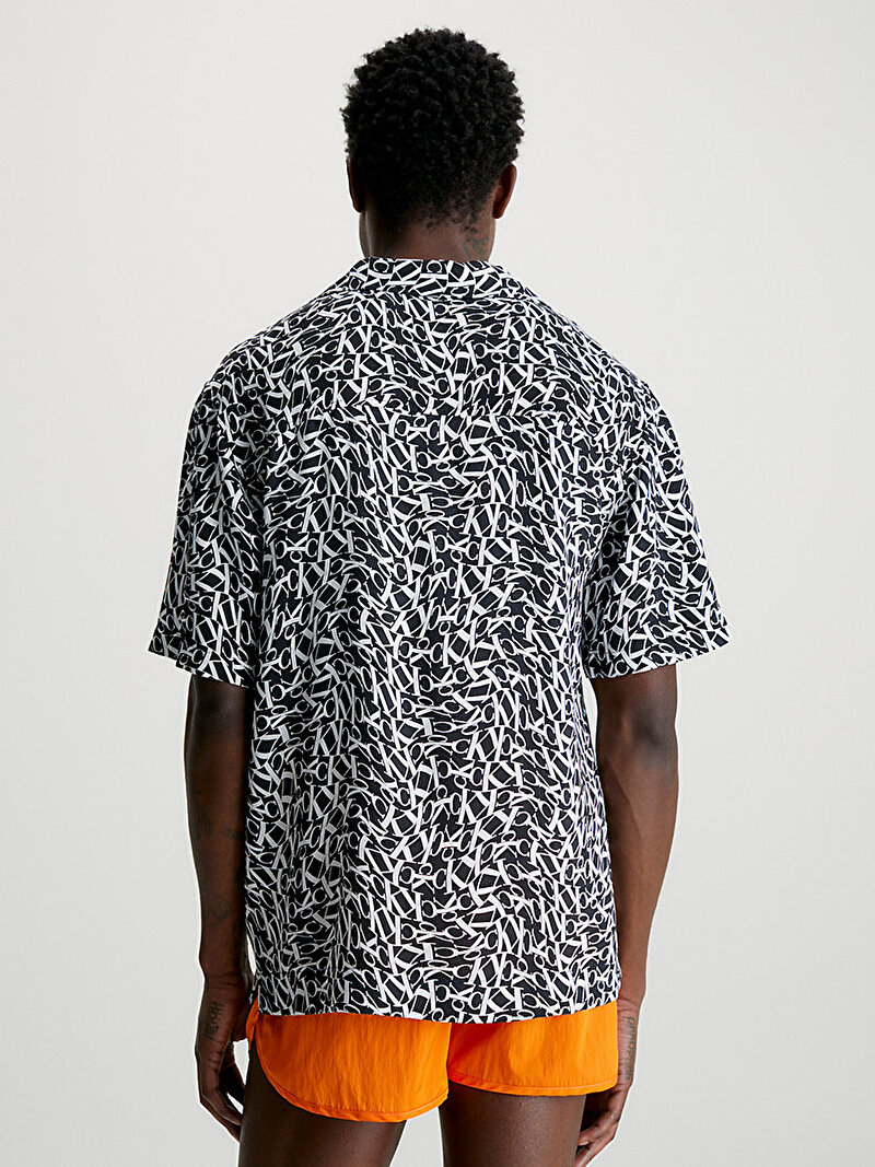 Calvin Klein Siyah Renkli Erkek Resort Print Gömlek