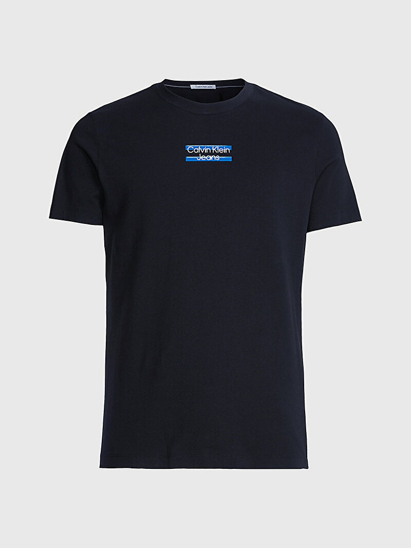 Calvin Klein Siyah Renkli Erkek Transparent Stripe Logo T-Shirt