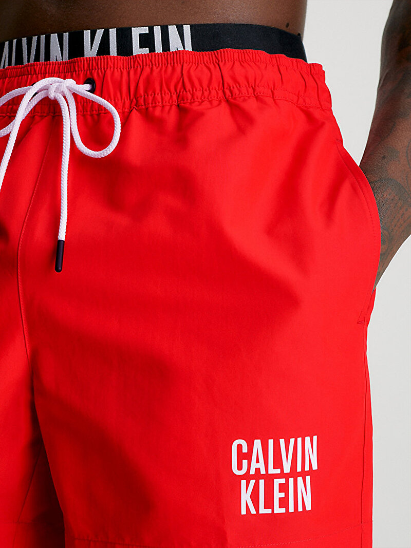 Calvin Klein Kırmızı Renkli Erkek Medium Double Waist Deniz Şortu