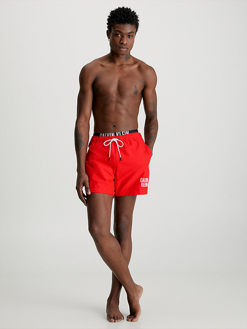 Calvin Klein Kırmızı Renkli Erkek Medium Double Waist Deniz Şortu