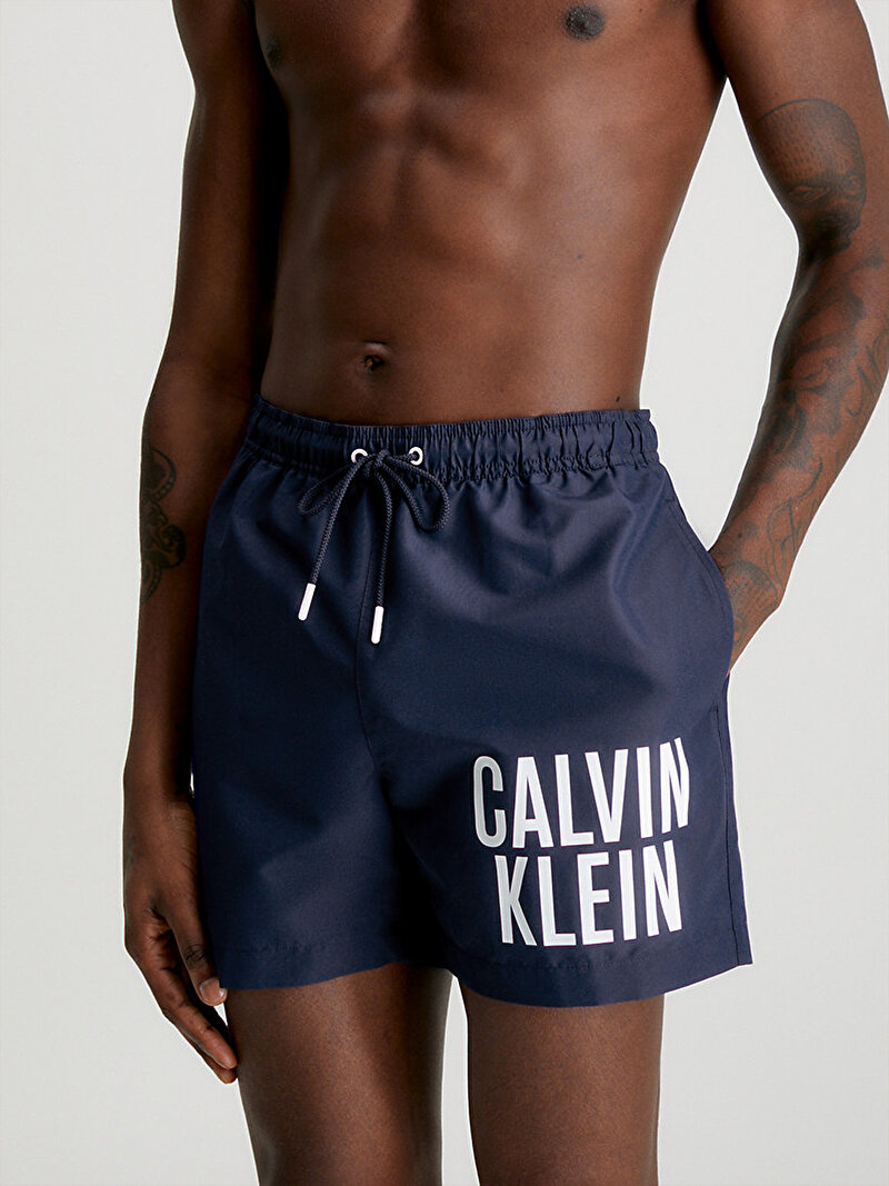 Calvin Klein Lacivert Renkli Erkek Medium Drawstring Deniz Şortu