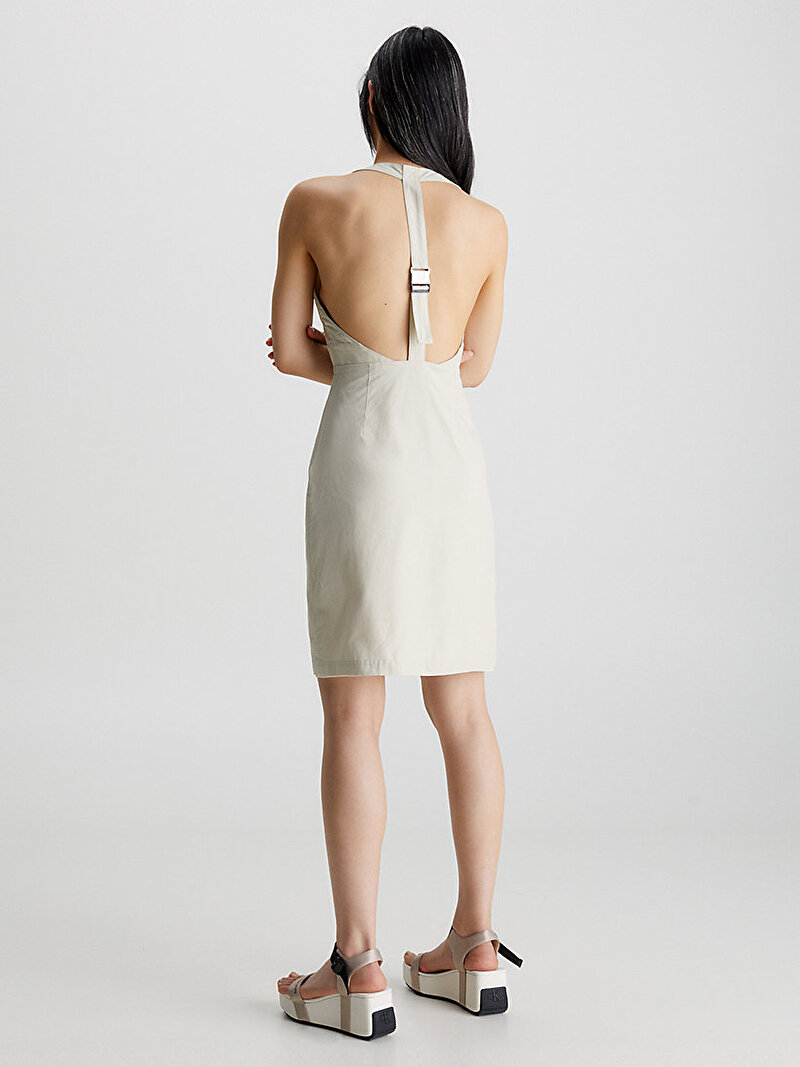 Calvin Klein Bej Renkli Kadın Open Back Elbise