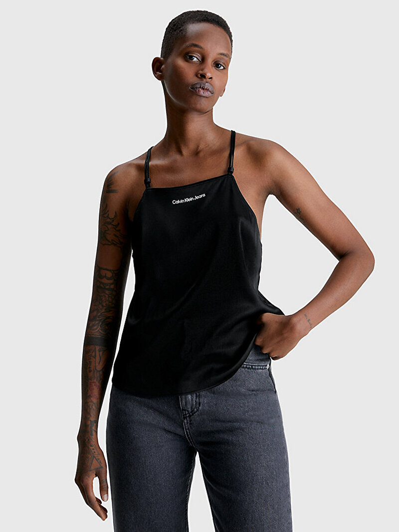 Calvin Klein Siyah Renkli Kadın Open Back Strappy Bluz