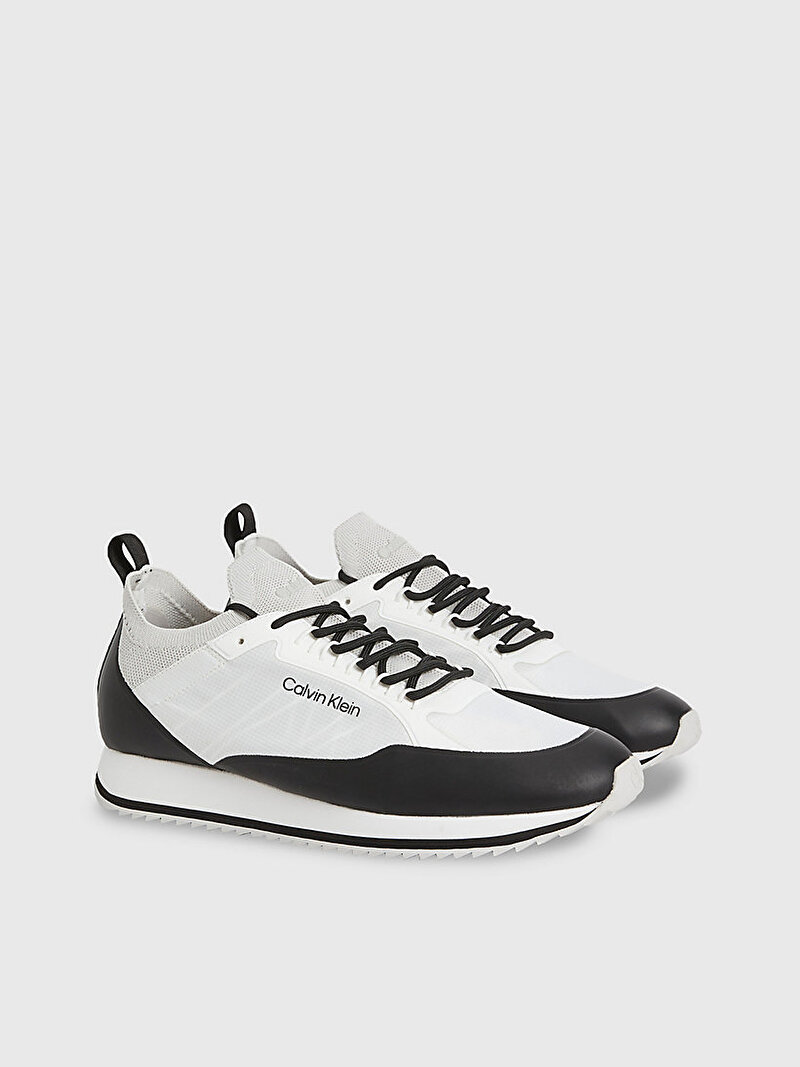 Calvin Klein Beyaz Renkli Erkek Low Top Lace Up Runner Sneaker
