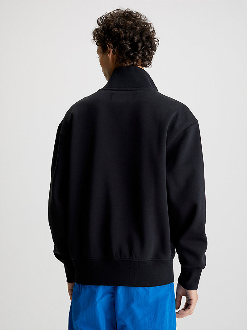 Calvin Klein Siyah Renkli Erkek Institutional Half Zip Sweatshirt