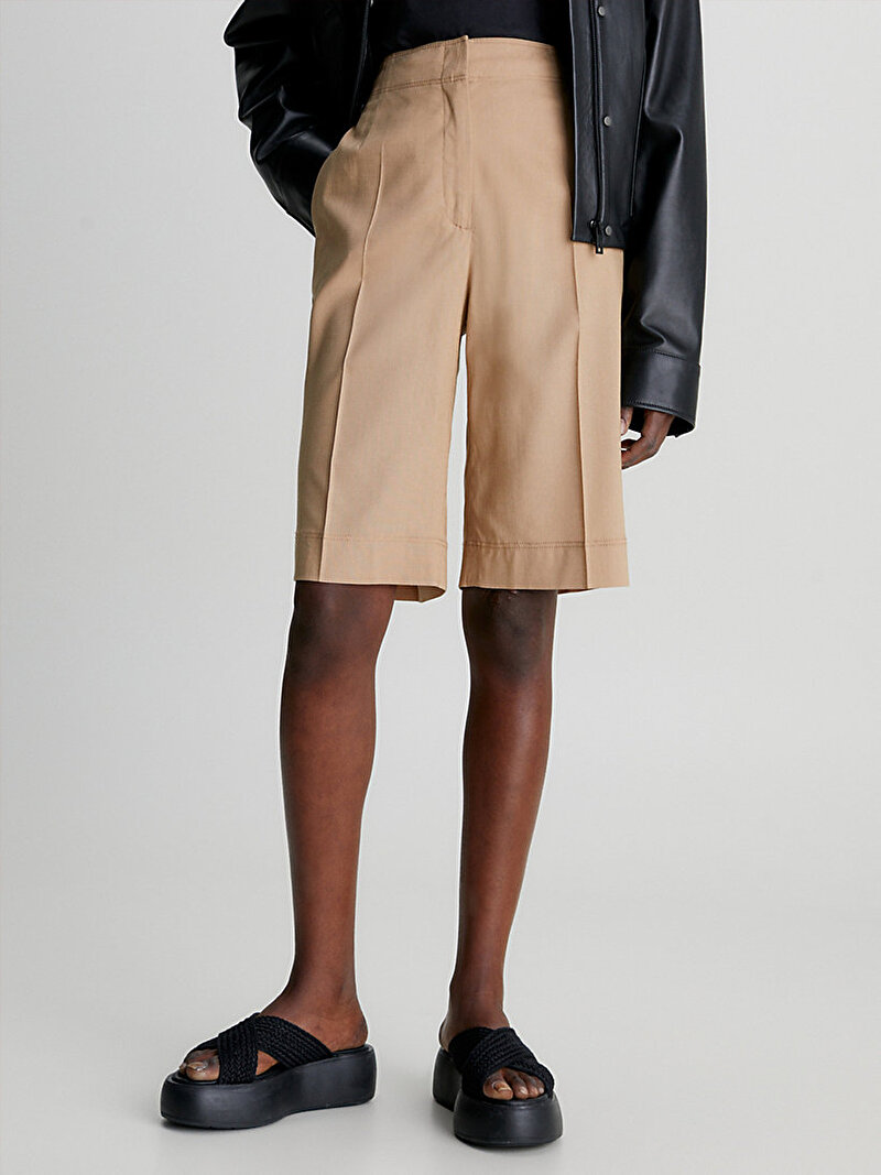 Calvin Klein Kahverengi Renkli Kadın Soft Tailored Tensel Şort
