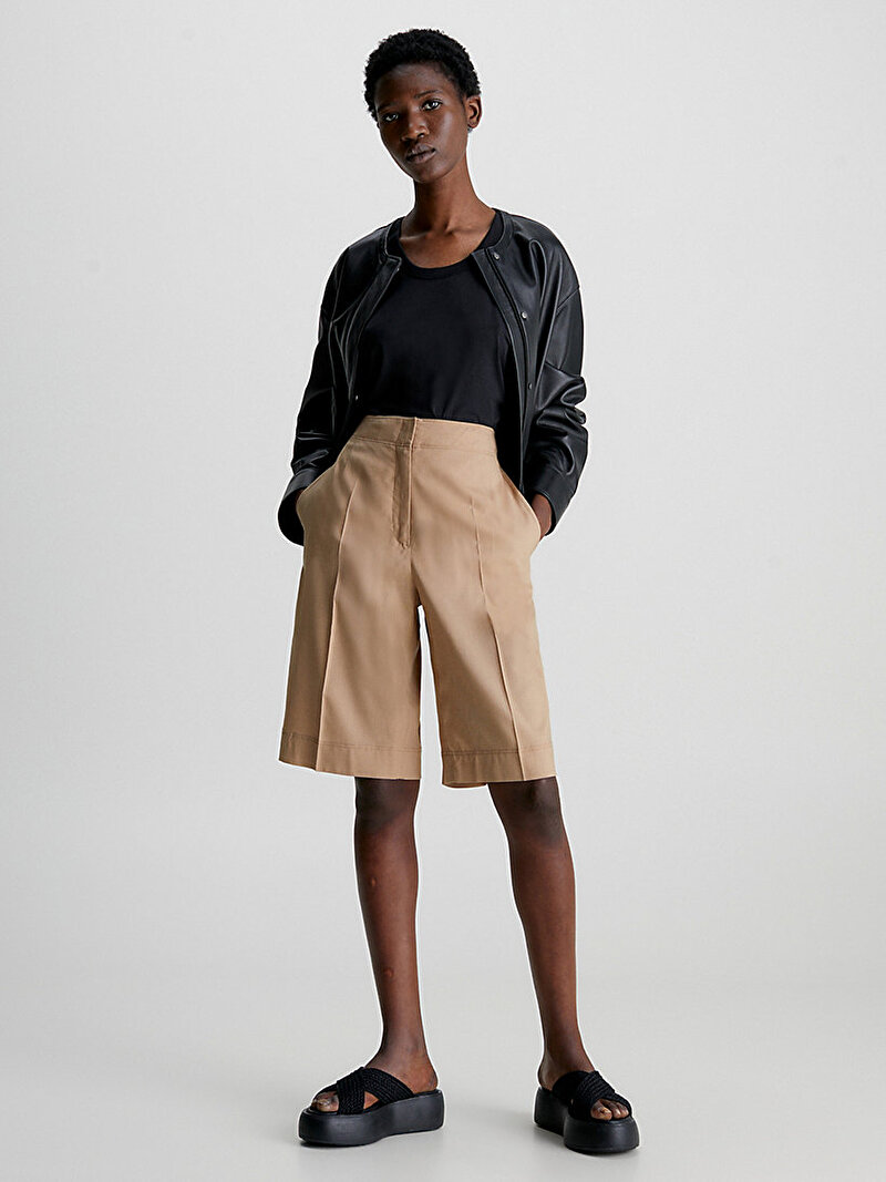 Calvin Klein Kahverengi Renkli Kadın Soft Tailored Tensel Şort