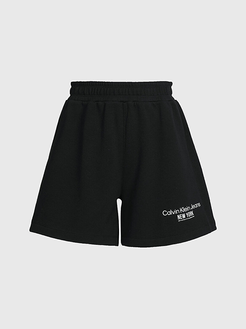 Calvin Klein Siyah Renkli Kadın Rib Insert Interlock Şort