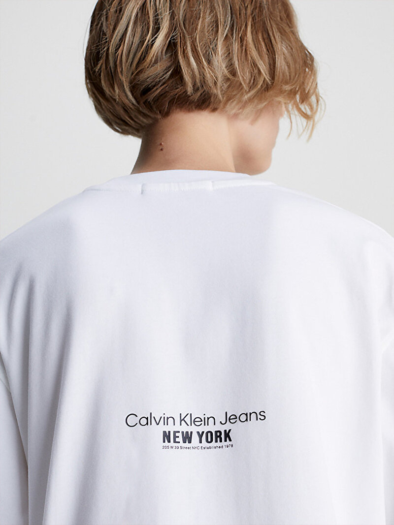 Calvin Klein Beyaz Renkli Kadın Motion Floral T-Shirt