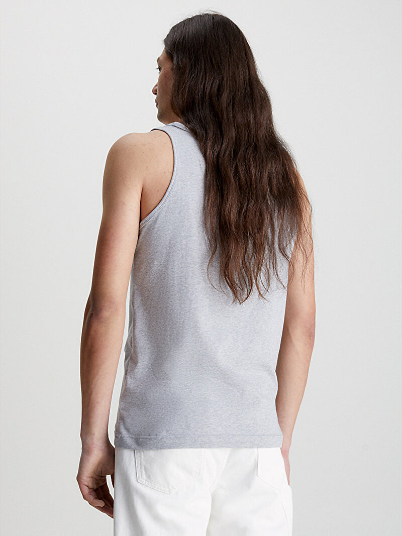 Calvin Klein Gri Renkli Erkek Institutional Logo Tank Top