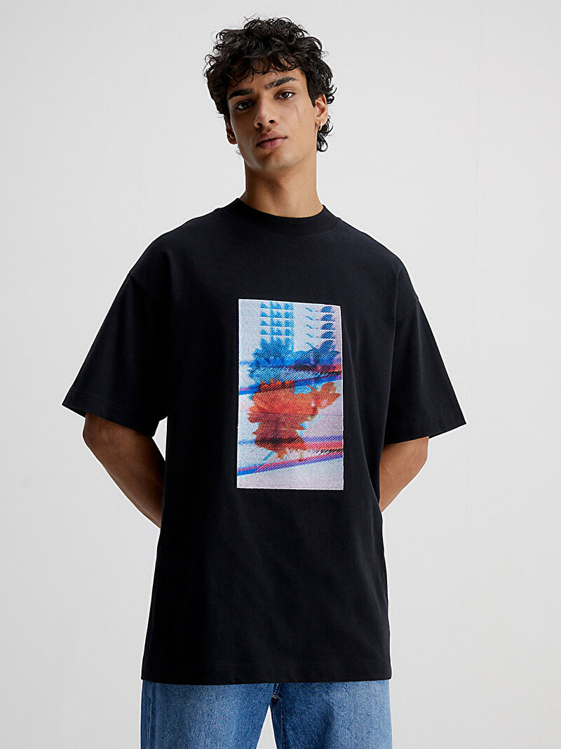 Calvin Klein Siyah Renkli Erkek Motion Floral Graphic T-Shirt