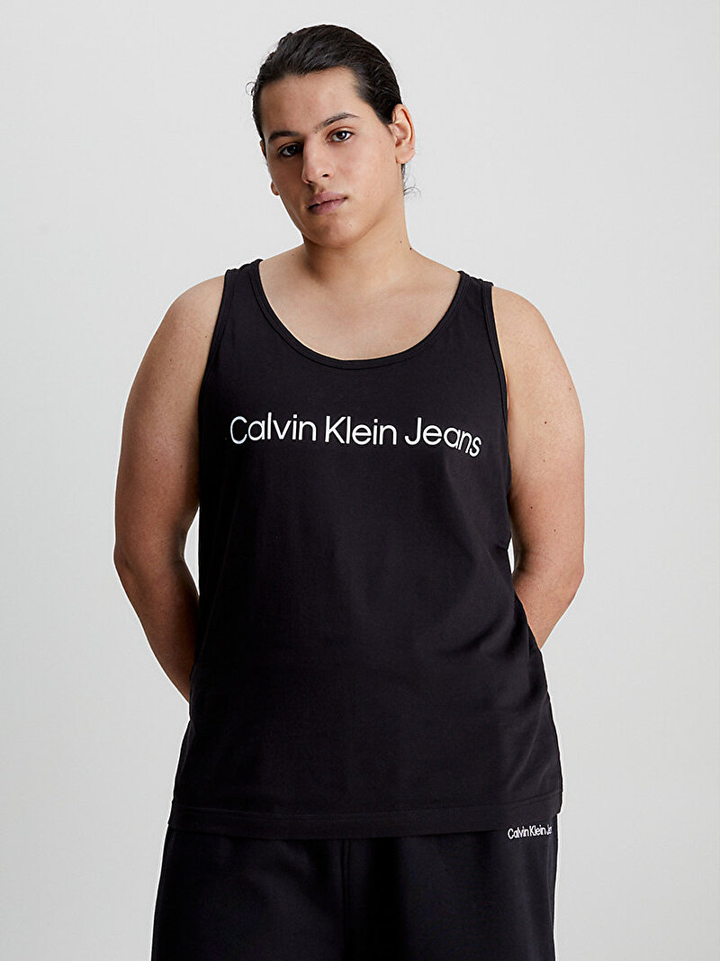 Calvin Klein Siyah Renkli Erkek Institutional Logo Tank Top