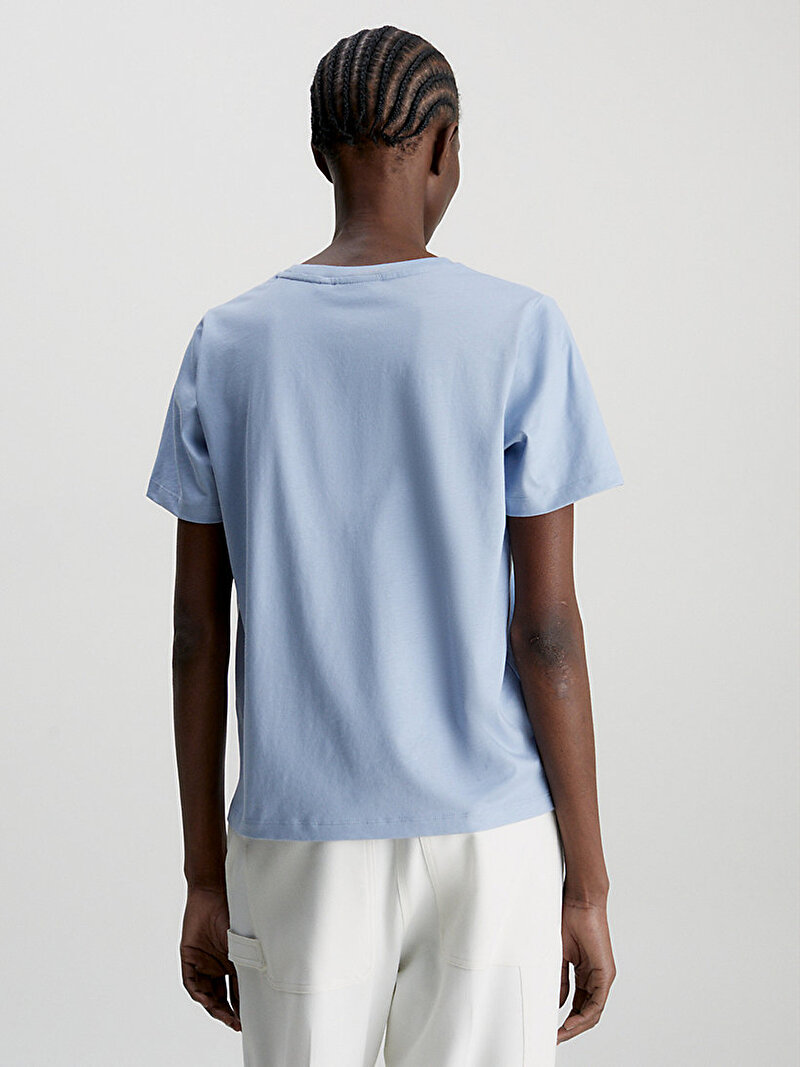 Calvin Klein Mavi Renkli Kadın Micro Logo T-Shirt