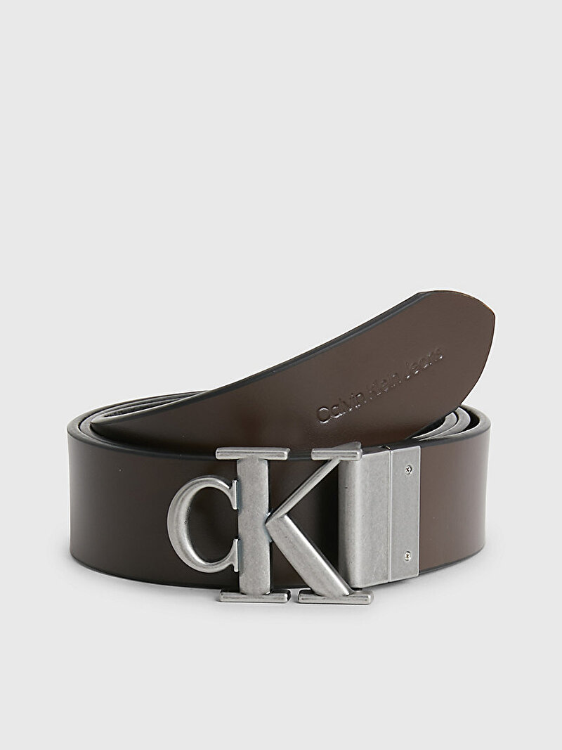 Calvin Klein Siyah Renkli Erkek Round Monogram Reversible Kemer