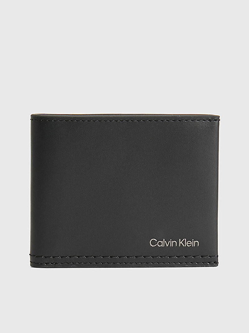 Calvin Klein Siyah Renkli Erkek Duo Stitch Bifold 6C Cüzdan