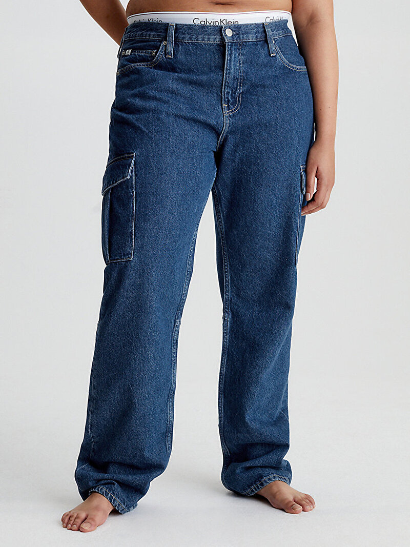 Calvin Klein Mavi Renkli Kadın Low Rise Straight Jean Pantolon - Y2K