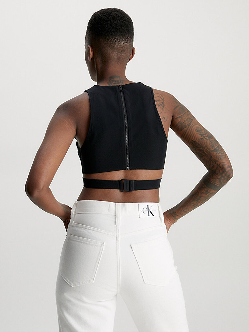 Calvin Klein Siyah Renkli Kadın Cut Out Back Zip Top