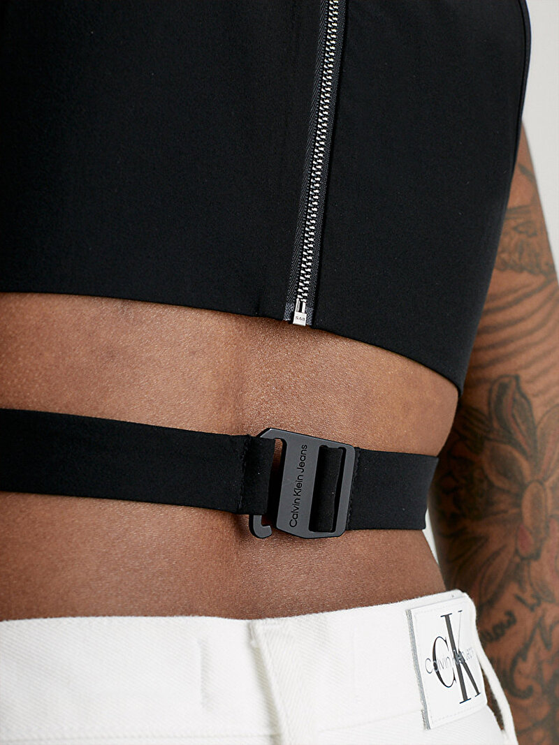 Calvin Klein Siyah Renkli Kadın Cut Out Back Zip Top