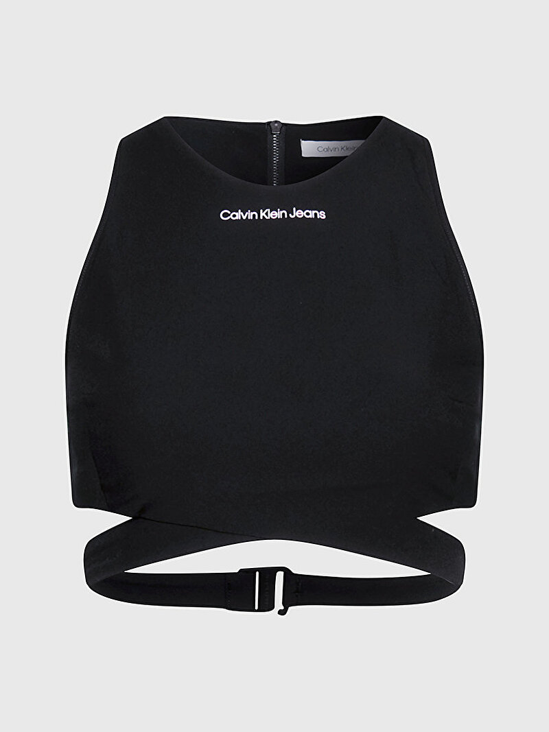 Calvin Klein Siyah Renkli Kadın Cut Out Back Zip Top