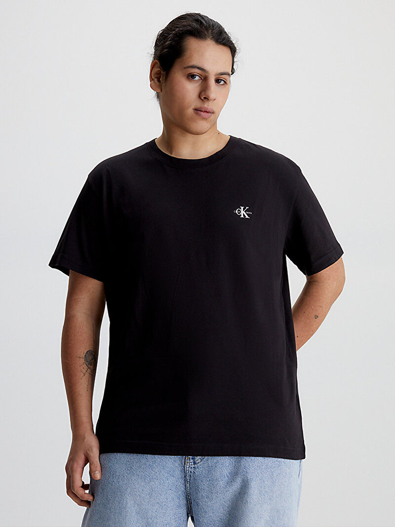 Calvin Klein Siyah Renkli Erkek 2'Li Monologo T-Shirt