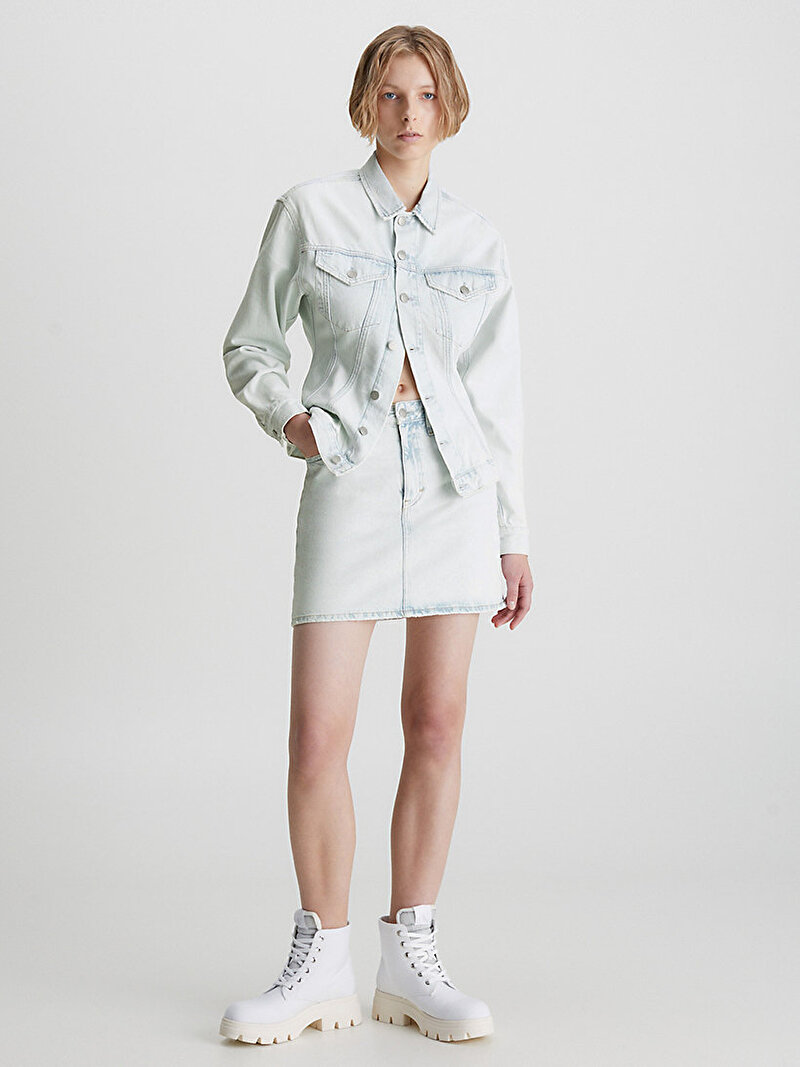 Calvin Klein Mavi Renkli Kadın Corset Oversized Denim Ceket