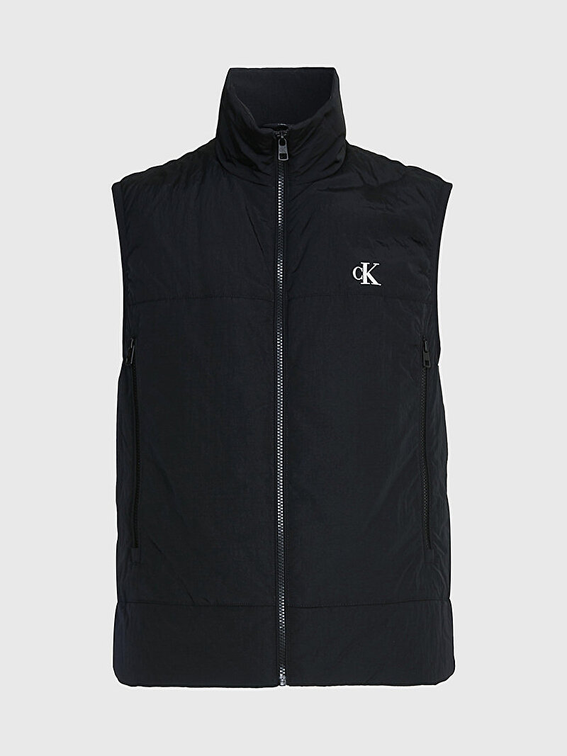 Calvin Klein Siyah Renkli Erkek Badge Crinkle Nylon Yelek