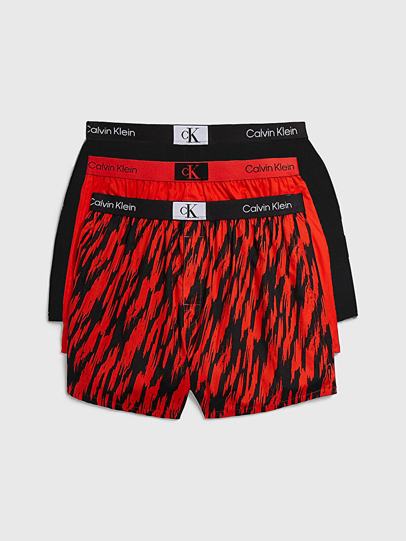 Calvin Klein Çok renkli Renkli Erkek 3'Lü Slim Boxer Seti