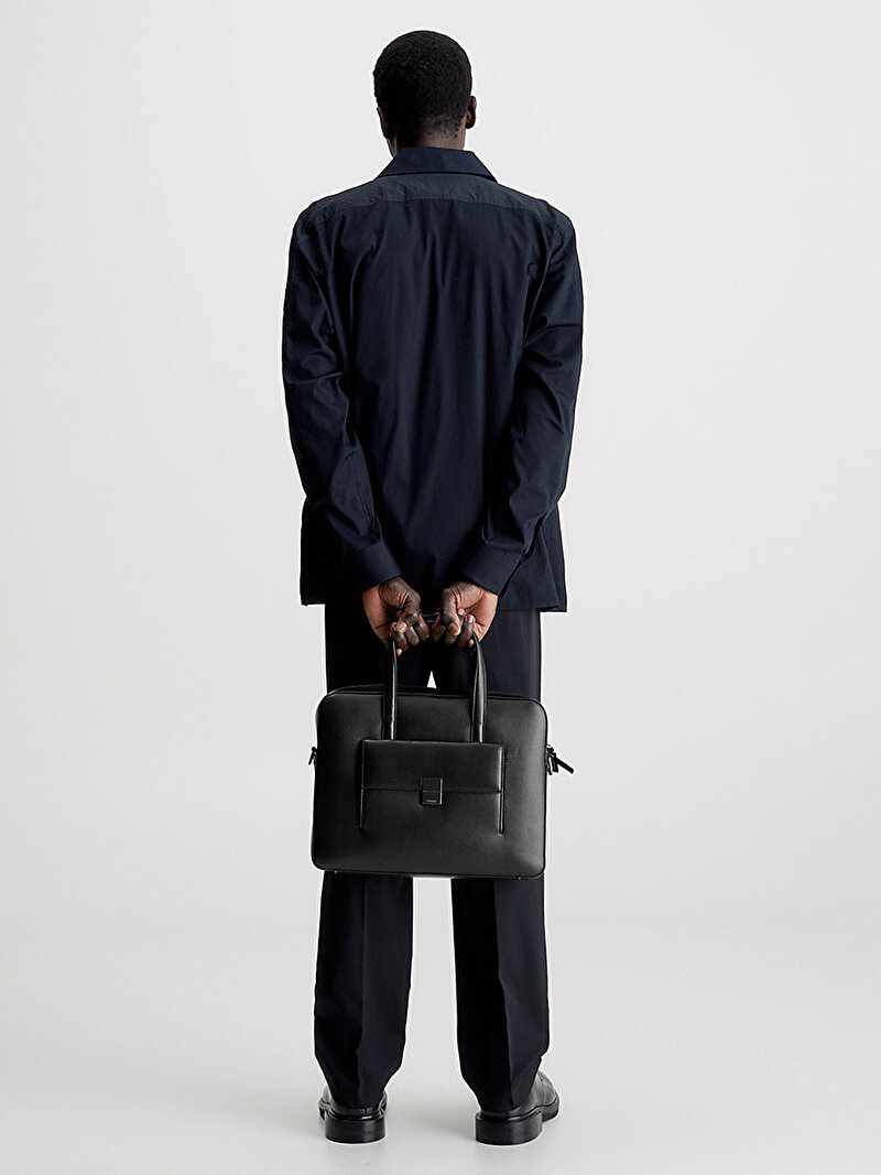 Calvin Klein Siyah Renkli Erkek Iconic Plaque Laptop Çantası