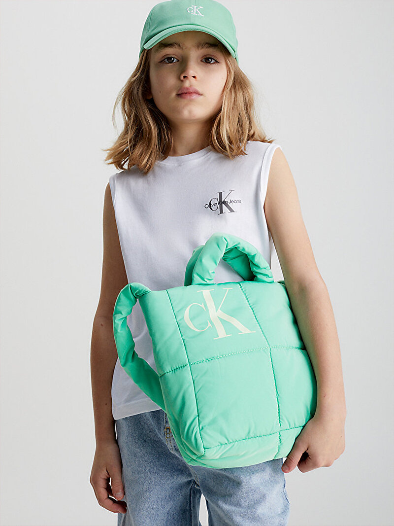 Calvin Klein Yeşil Renkli Çocuk Unisex Puffer Çapraz Çanta