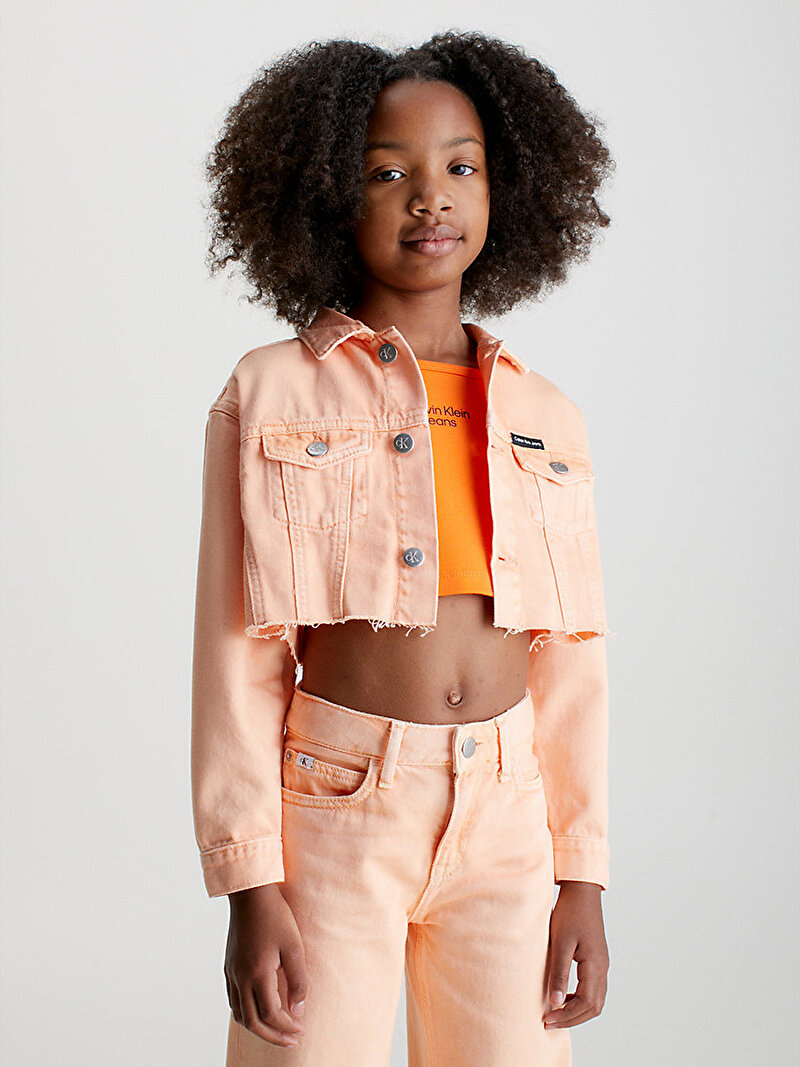 Kız Çocuk Coloured Cropped Denim Ceket
