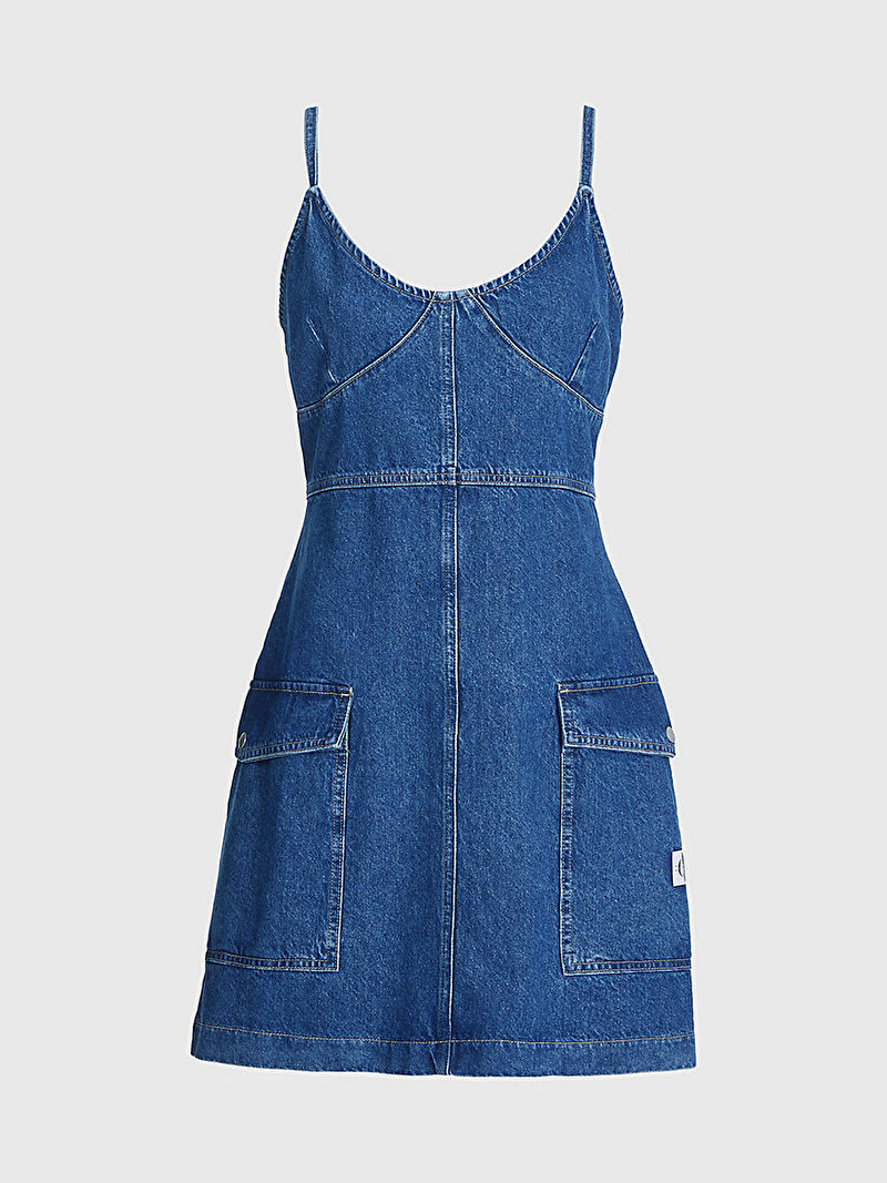 Calvin Klein Mavi Renkli Kadın Denim Elbise