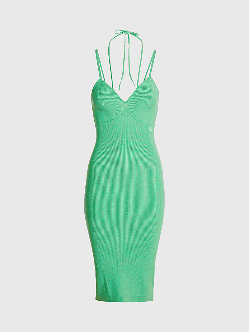 Calvin Klein Yeşil Renkli Kadın Örme Elbise