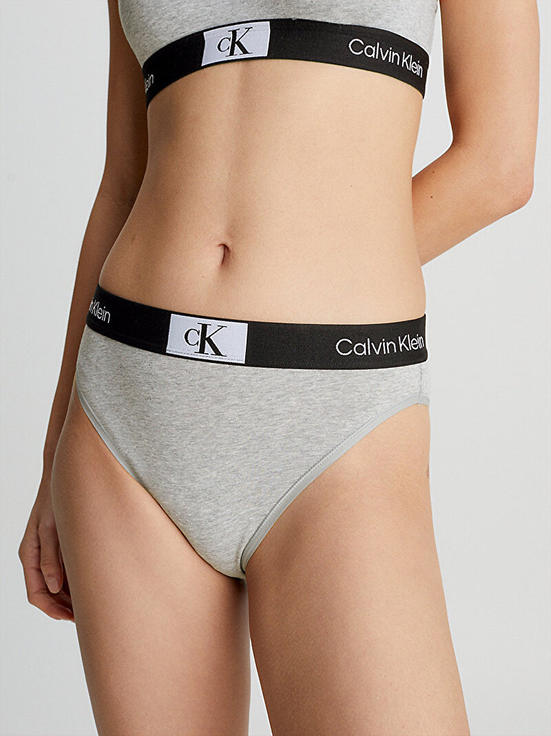 Calvin Klein Gri Renkli Kadın Yüksek Bel Brazilian Külot