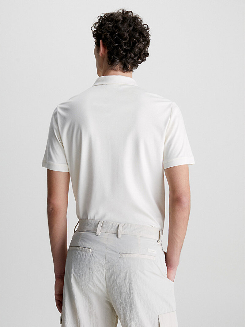 Calvin Klein Ekru Renkli Erkek Slim Polo T-Shirt