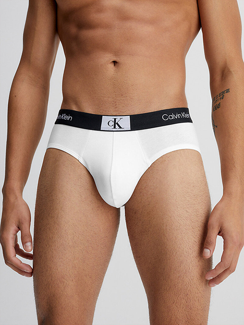 Calvin Klein Beyaz Renkli Erkek Hip Brief Slip Külot