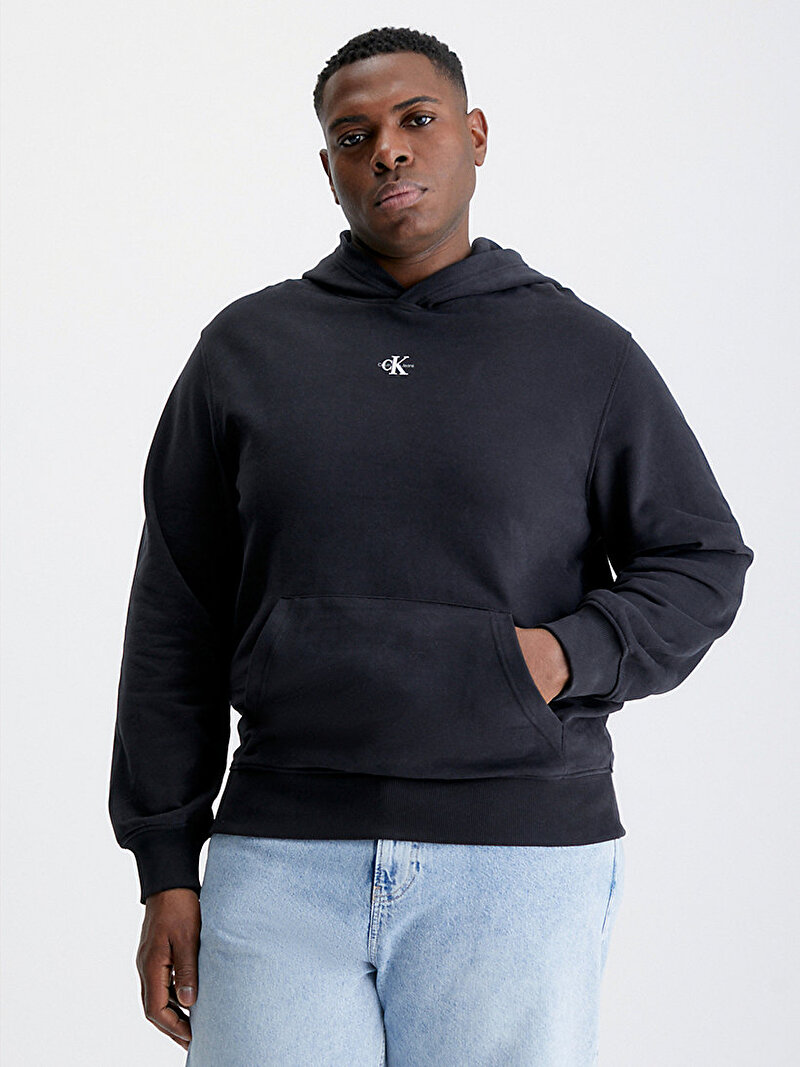 Calvin Klein Siyah Renkli Erkek Micro Monologo Hoodie Sweatshirt