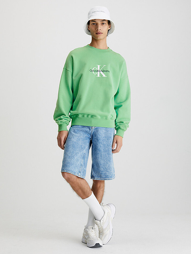 Calvin Klein Yeşil Renkli Erkek Monologo Oversized Sweatshirt