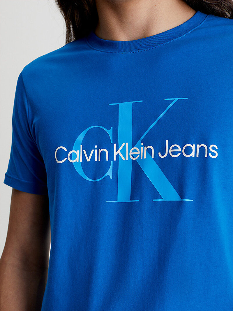 Calvin Klein Mavi Renkli Erkek Seasonal Monologo T-Shirt