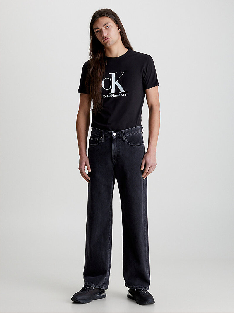 Calvin Klein Siyah Renkli Erkek Disrupted Monologo T-Shirt