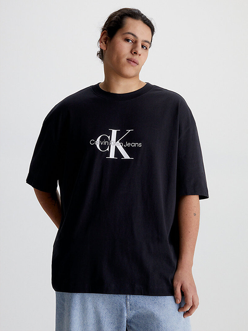 Calvin Klein Siyah Renkli Erkek Monologo Oversized T-Shirt